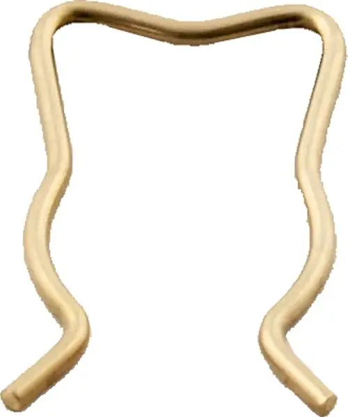 Metallene Sicherheitsfeder mit gebogener Form, gefertigt von Wolf. Sie ist für verschiedene Anwendungen konzipiert.